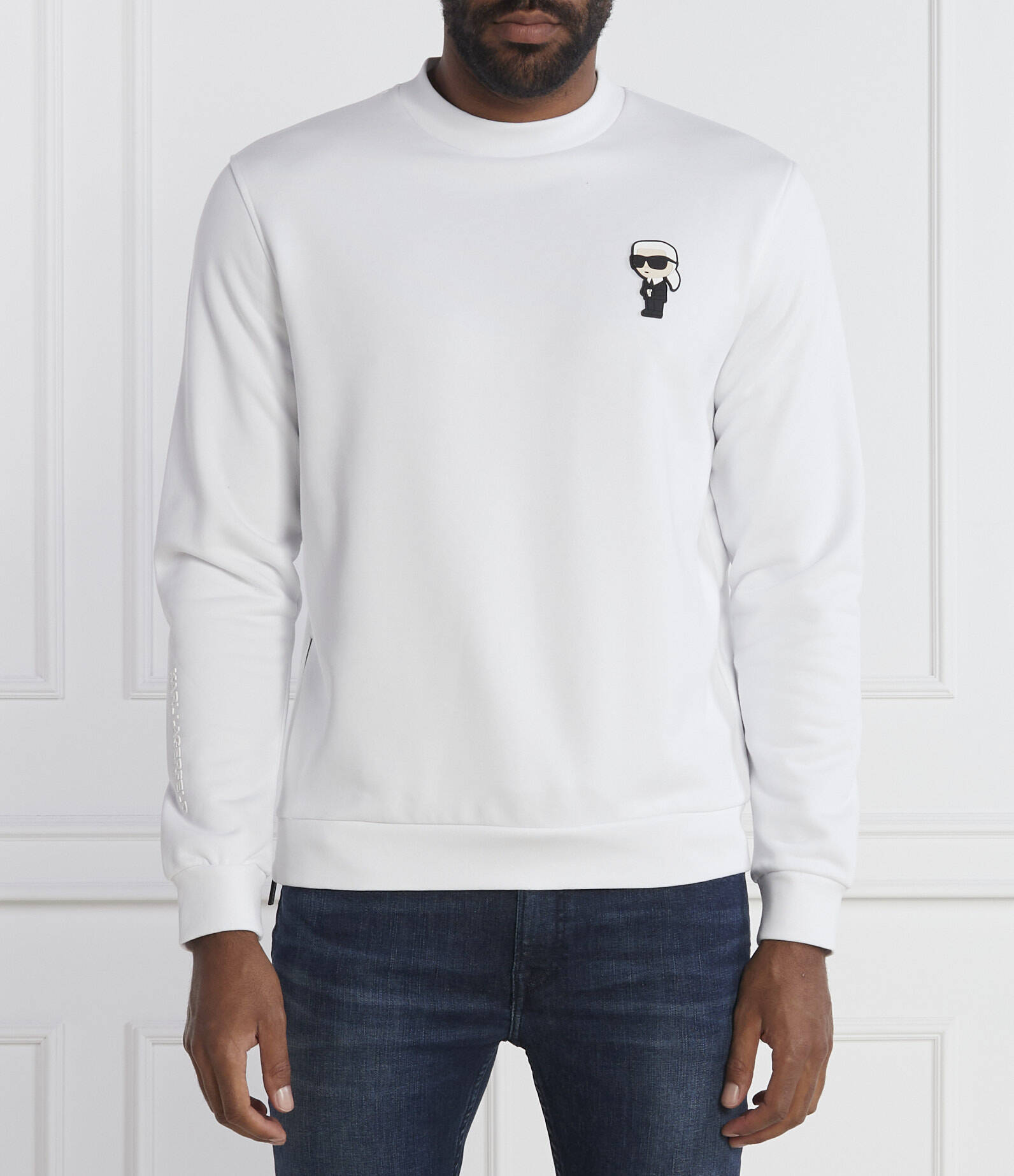 Karl Lagerfeld Men’s Core Iconic Sweat Crewneck White