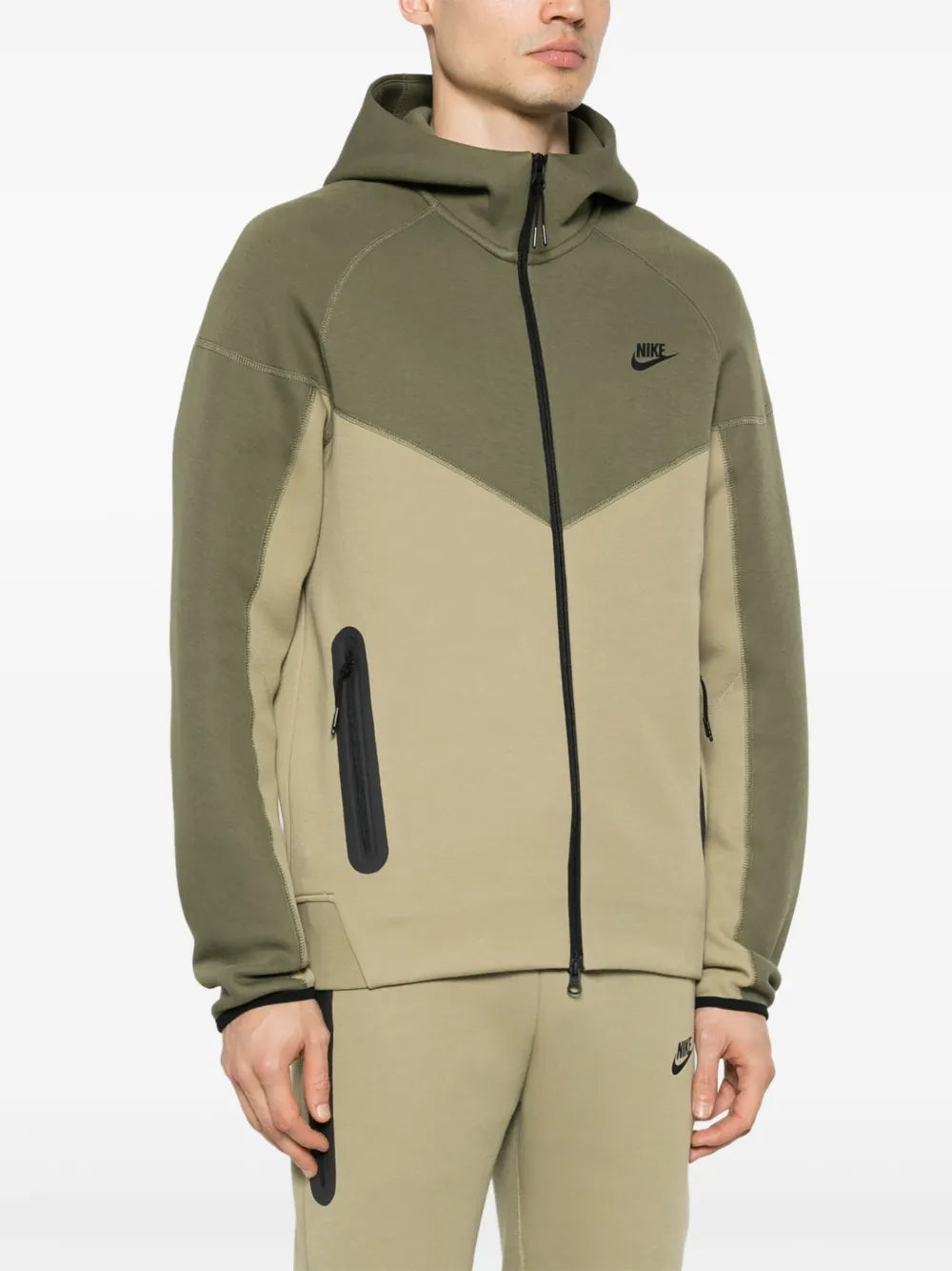 Nike Tech Fleece Tracksuit Combo Set (Jacket and Pants) - Green Ligh Khaki