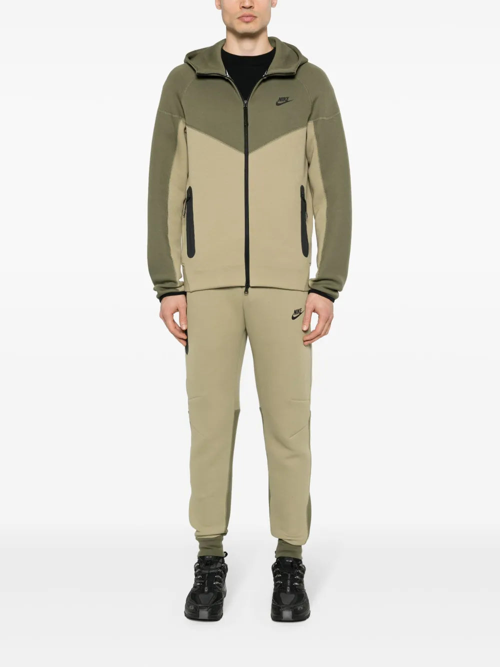 Nike Tech Fleece Tracksuit Combo Set (Jacket and Pants) - Green Ligh Khaki