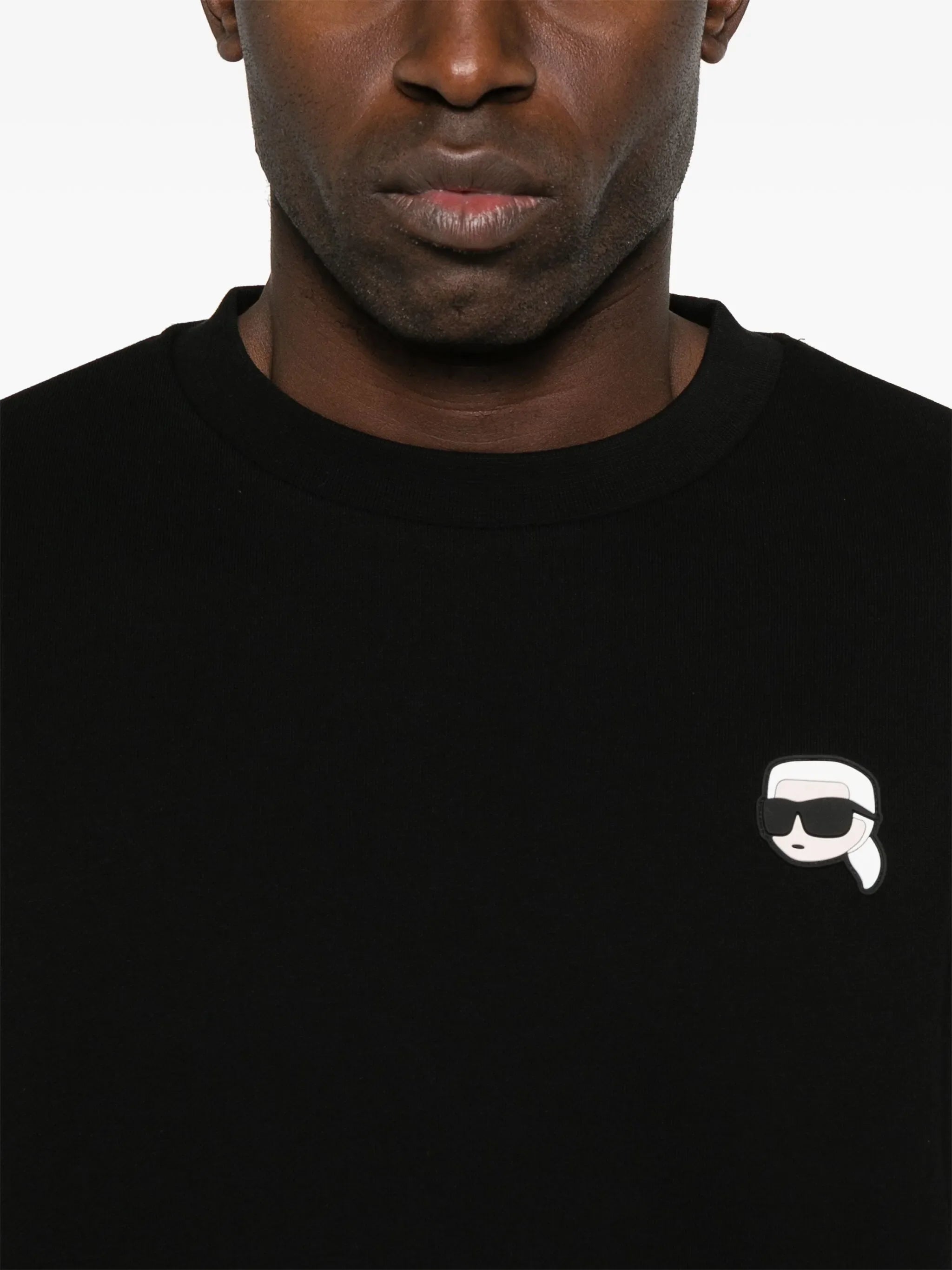 Karl Lagerfeld Men’s Core Iconic Sweat Crewneck Black
