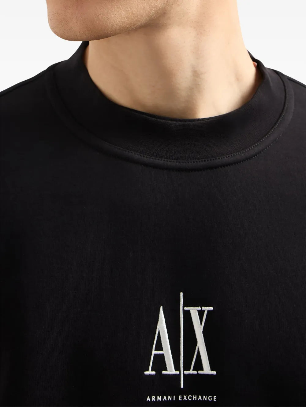 Armani Exchange logo-embroidered sweatshirt Black