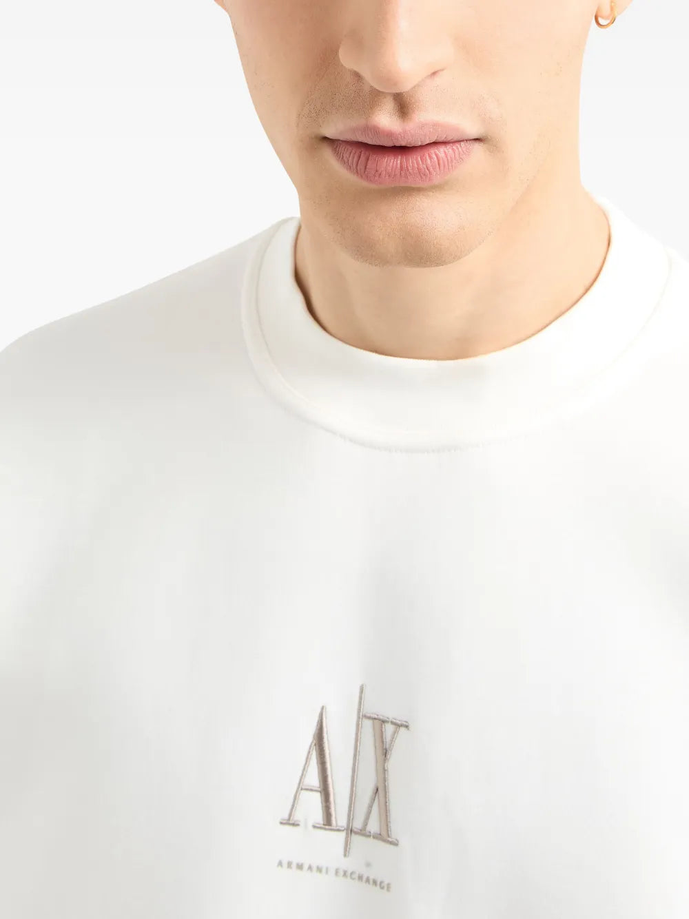 Armani Exchange logo-embroidered sweatshirt White