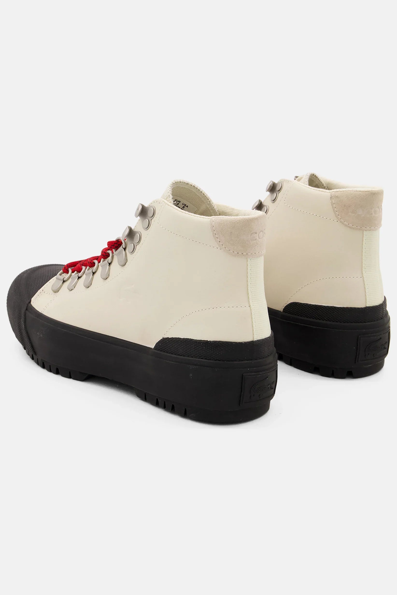 Lacoste Gripshot Lace Boot Sneaker Creme Top Black Sole