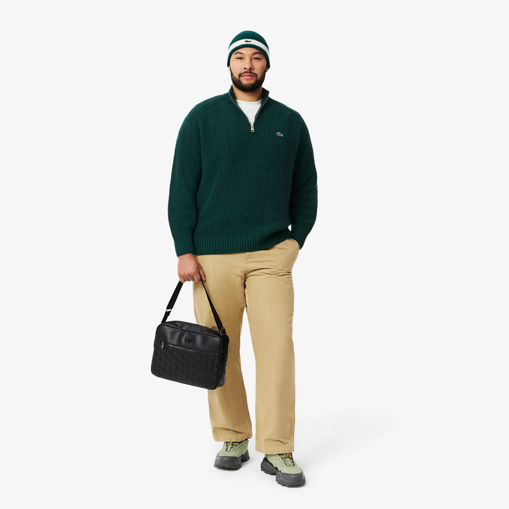 Lacoste Zipped High Neck Wool Sweater - Sinople green