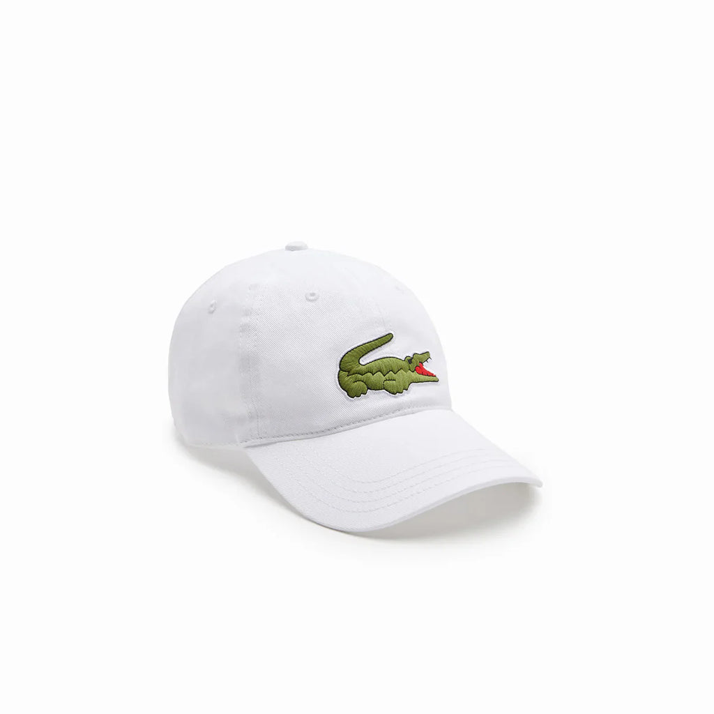 Lacoste Big Crocodile Adjustable White Cotton Cap