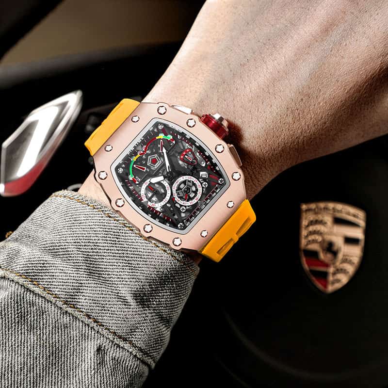 PINTIME Quartz Luxury Chronograph Watch - Yellow