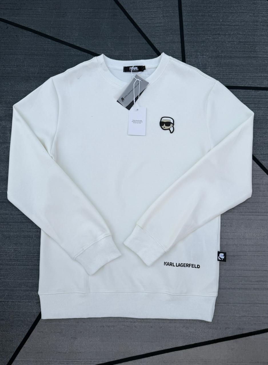 Karl Lagerfeld Men’s Core Iconic Sweat Crewneck White