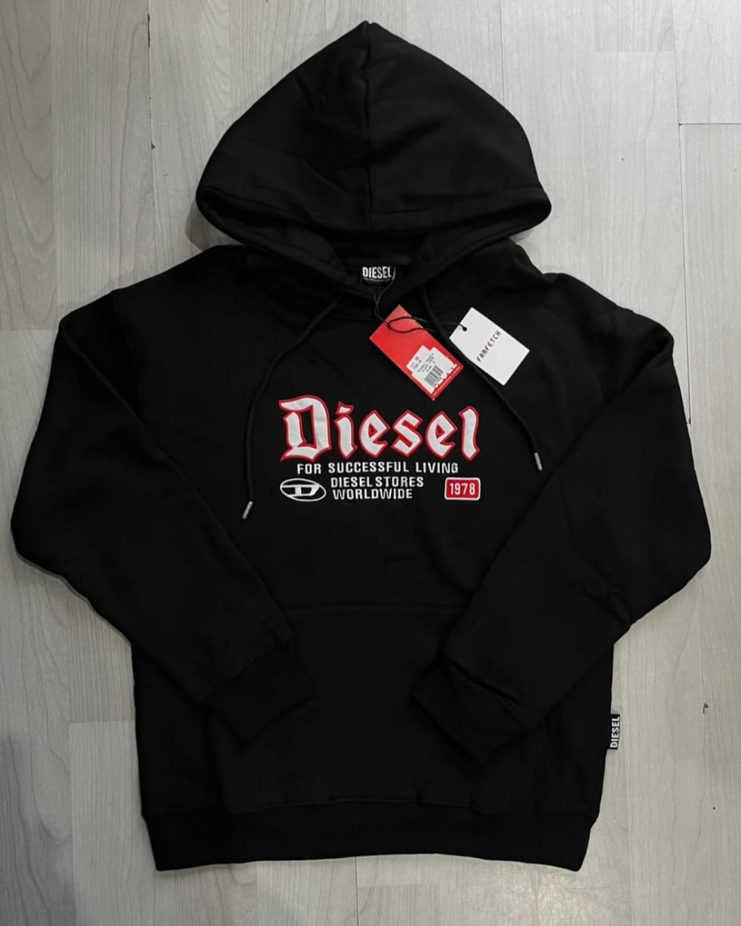 Diesel mens S-ginn-hood-k45 Black Sweatshirt