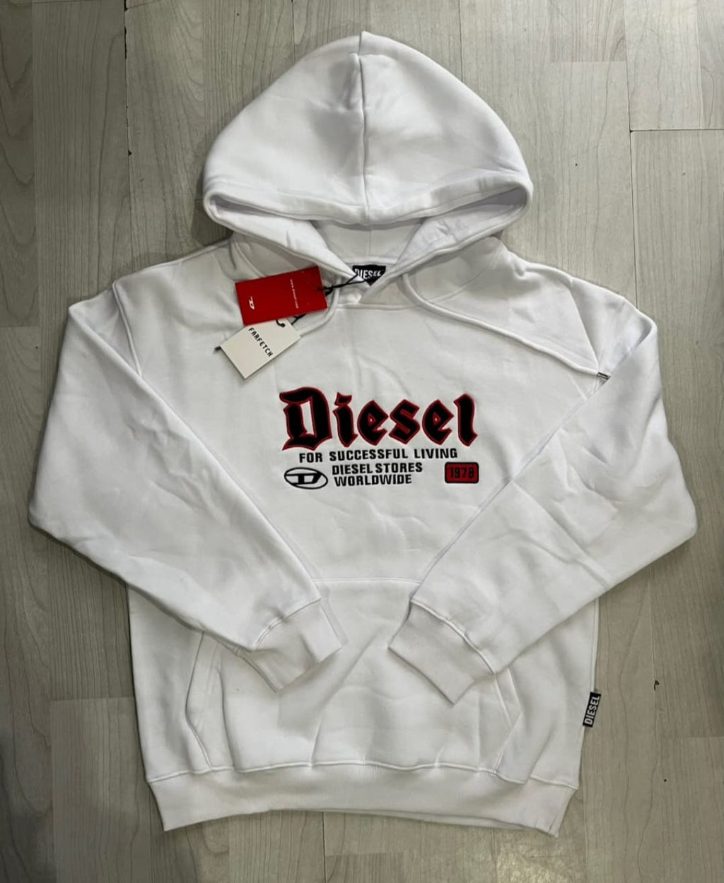 Diesel mens S-ginn-hood-k45 White Sweatshirt