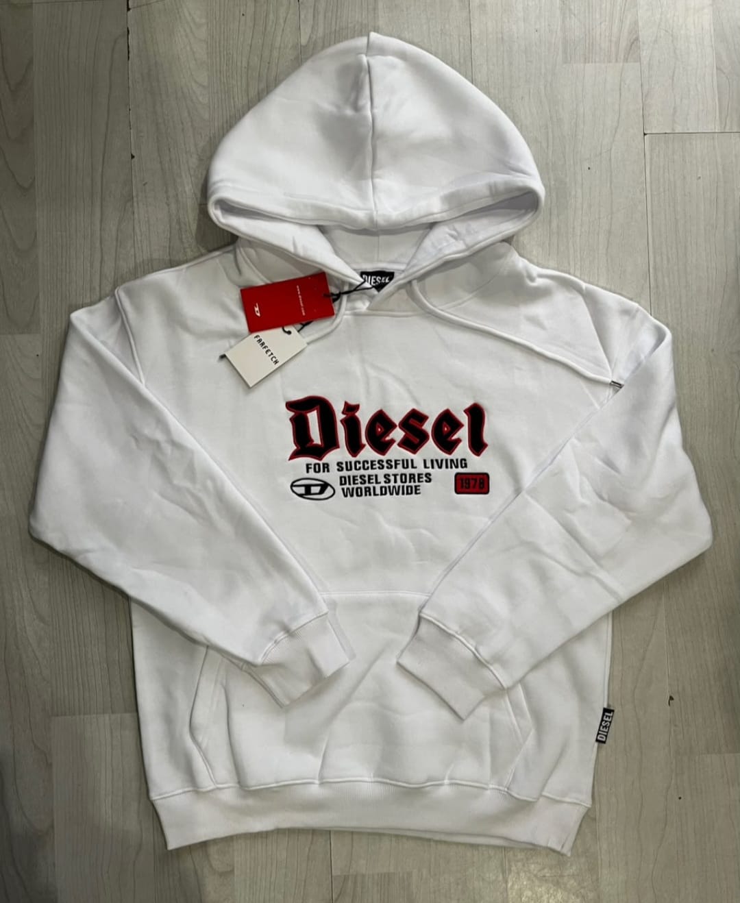 Diesel mens S-ginn-hood-k45 White Sweatshirt