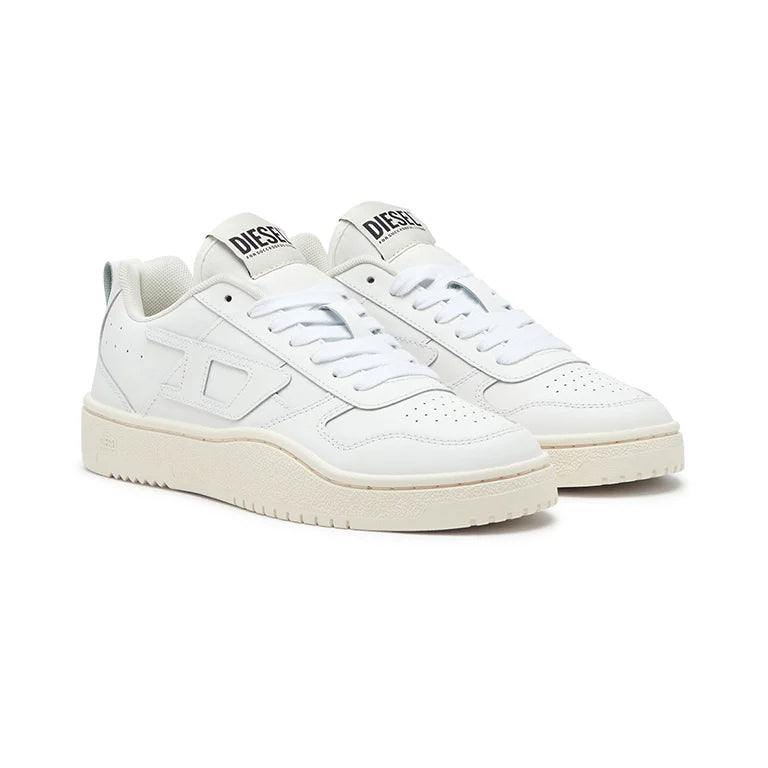 Diesel Mens S-Ukiyo V2 Low All White Sneaker