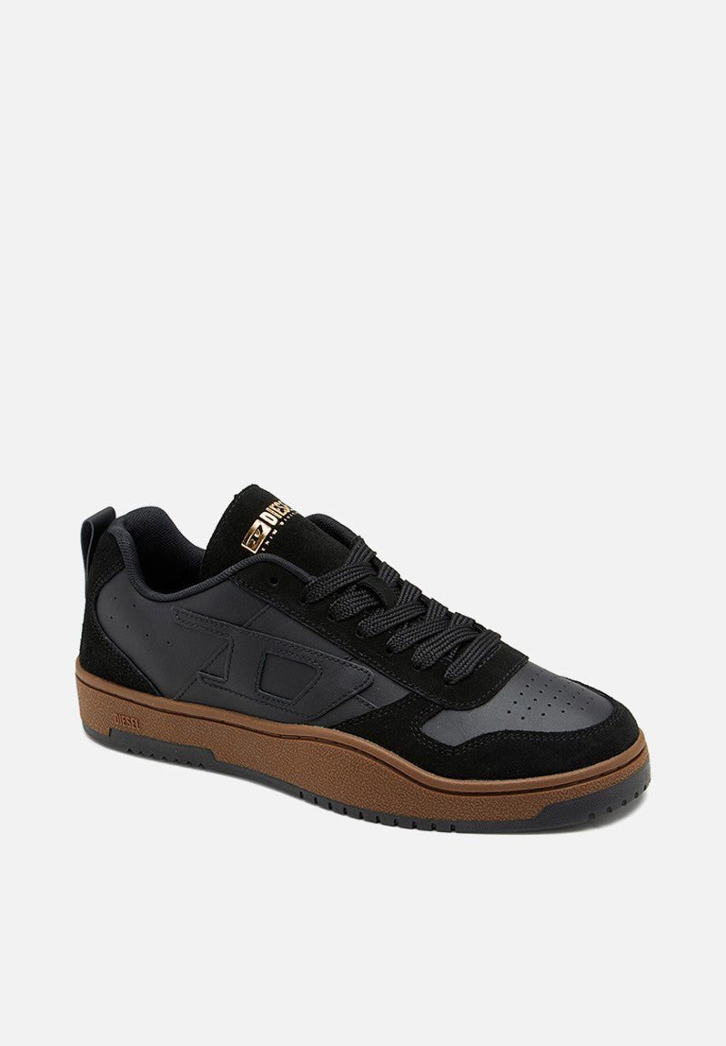 Diesel Mens S-Ukiyo V2 Low Black Gum Sneaker
